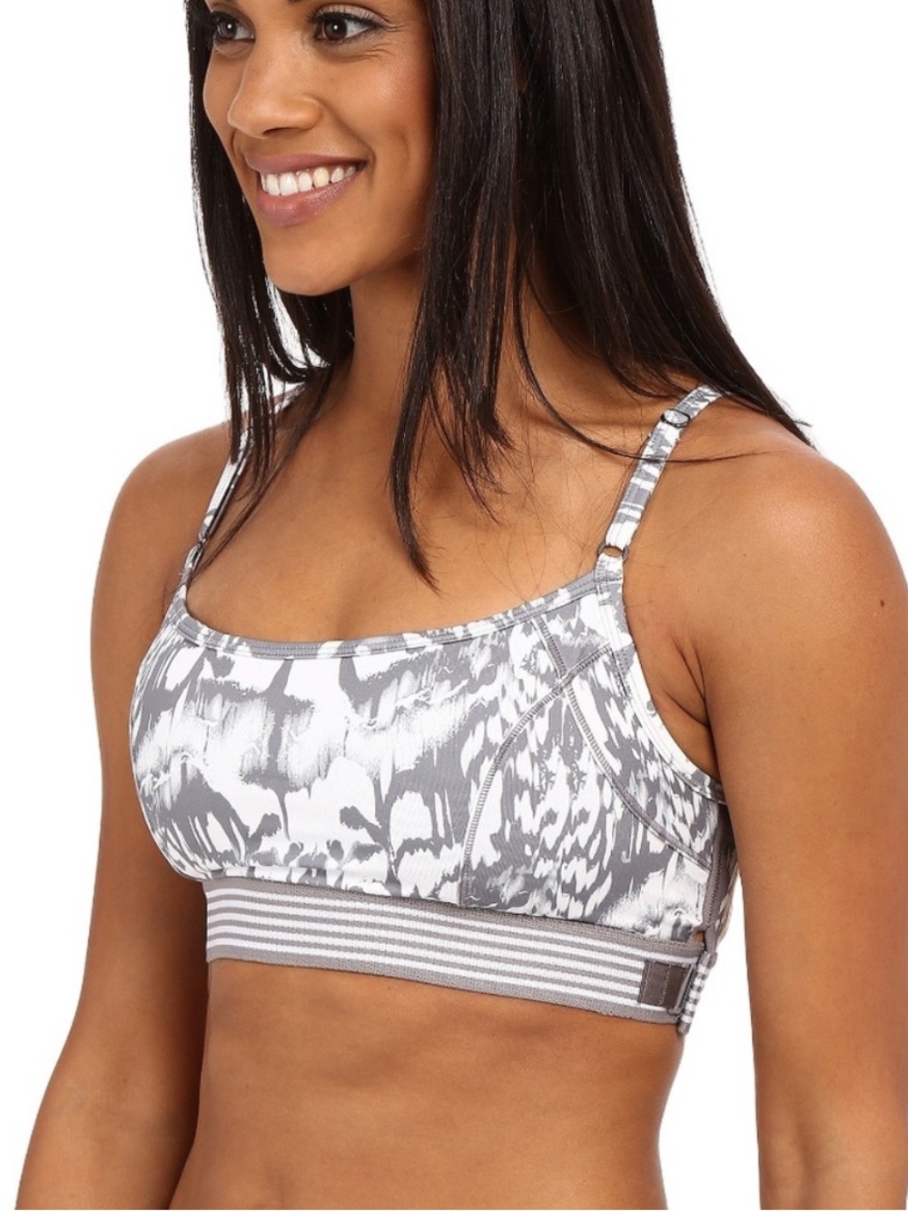 Lolë Gray Patterned Sports Bra Small